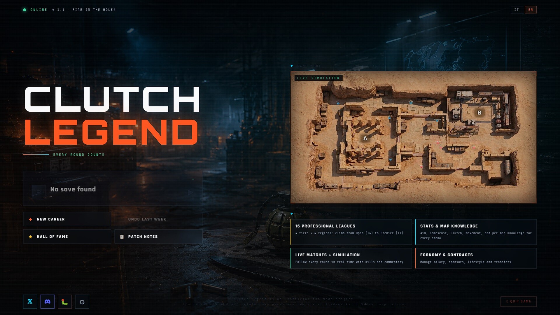 绝杀传奇:FPS生涯模拟器/Clutch Legend 新游发布 绝杀传奇:FPS生涯模拟器/Clutch Legend 新游发布